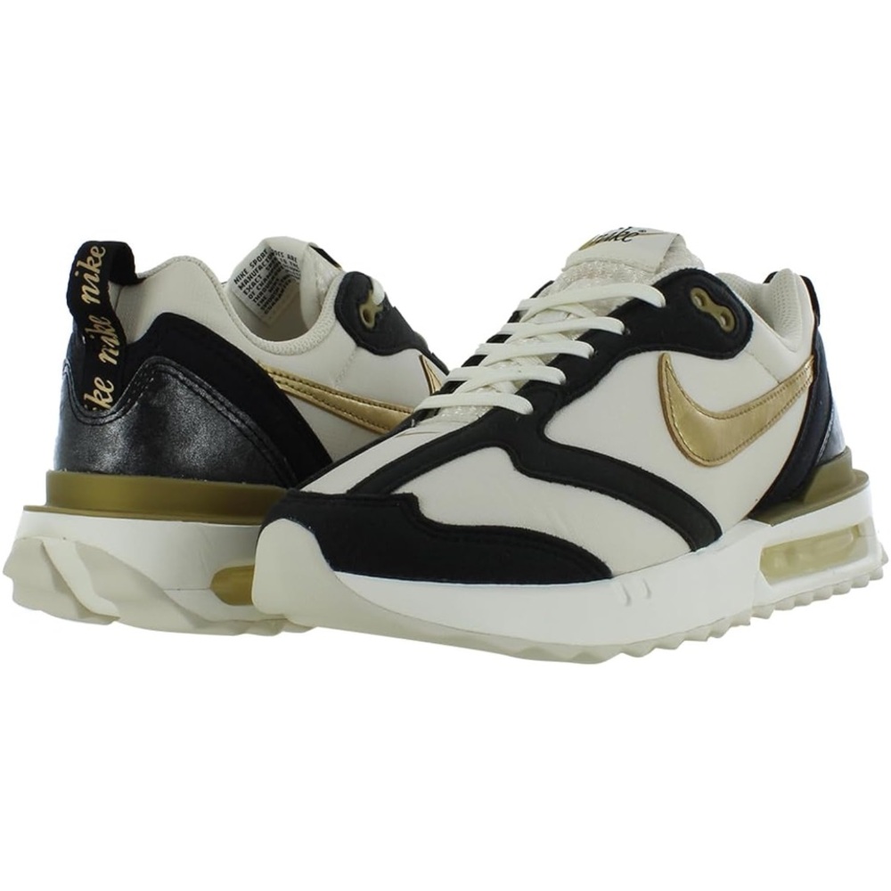 Nike Athletic Shoes in Black, Gold, and Cream